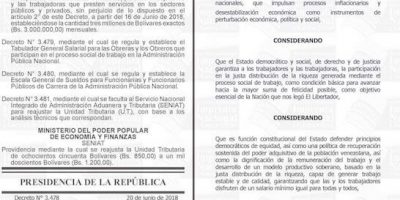 gaceta oficial junio 2018 salario minimo venezuela